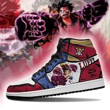 Gear second, gear 4, tank man, gear 5, snake man, pound man. Monkey D Luffy Sneakers High Top Jordan Gear 4 One Piece Anime Shoes Gear Anime