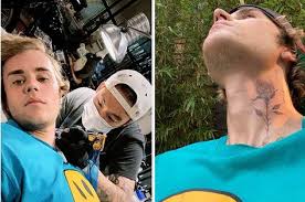 Justin Bieber S New Neck Tattoo Is Massive And I Can T Stop Looking At It Justin Bieber Neck Tattoo Neck Tattoo Justin Bieber News