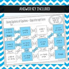 Systems Of Equations Maze Slope Intercept Form Solve By Graphing Slope Intercept Form Systems Of Equations Slope Intercept