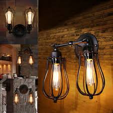 Modern Retro Vintage Industrial Wall Mounted Lights Rustic Sconce Lamps Fixture Ebay