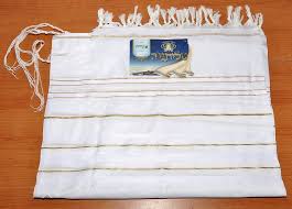 Tallit Prayer Shawl New Acrylic Gold White Model