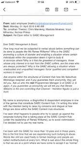 Words formed from any letters in un, plus an optional blank or existing letter. Kgopolo Mphela On Twitter An Open Letter Was Sent To Sabc Management Alledging Corruption And Intimidation Note To Be Fair The Letter S Allegations Have Not Been Publicly Corroborated The Grievances