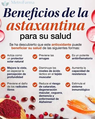 Conoce todos los beneficios de tomar Astaxantina!🫶✨ 🗣️🫴🏻Un poderoso  antioxidante que brinda múltiples beneficios a nuestra salud celular,  antioxidante, antiinflamatorio, un ácido graso indispensable para  incorporar en nuestro día a día. 🫰🏻 #