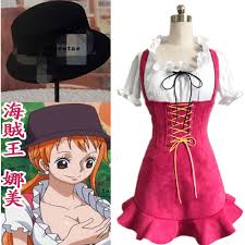 High-quality Full Set One Piece Nami Cosplay Costume Red Dress Adult Custom  Made - CosplayWare.com