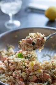 Add the fennel and fry for about 4 minutes, or until softened. Salmon Risotto With Leeks Lemon Always Use Butter