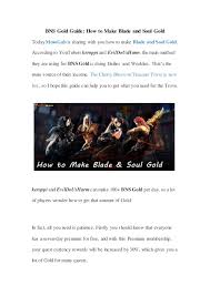 The bonds that bind us: Bns Gold Guide How To Make Blade And Soul Gold