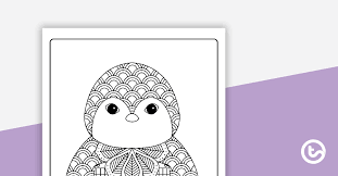 Mindfulness coloring pages for kindergarten. Penguin Mindful Coloring Sheet Teaching Resource Teach Starter