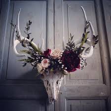 M4cravings Deer Skull With Preserved Flower Arrangements Skull Decor Deer Decor Flower Arrangements
