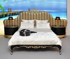 florence king size bed with gold leaf mobilya