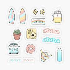 Cute aesthetic stickers to print. Hawaii Pack Sticker By Pastel Paletted Aesthetic Stickers Print Stickers Sticker Art