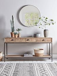 Industrial Iron Console Table In 2020 Oak Console Table Iron Console Table Console Table Decorating