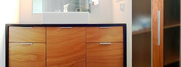 Marine Ply Cabinets Slim Handles Contrasting Frame Bathroom Cupboards Custom Furniture Cabinetry