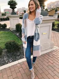 Color Block Cardigan Early Spring Outfits Early Fall Outfit Fall Outfits Women