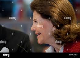 Queen Silvia of Sweden during state visit from Finland Stock Photo