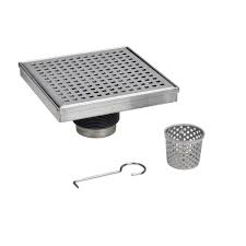 Oatey Designline 4 In X 4 In Square Drain Square Grate Dss2040r2 The Home Depot Shower Drain Shower Pan Liner Shower Tile
