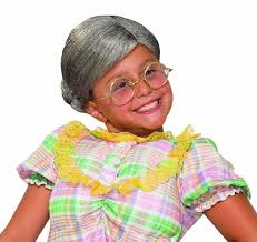 Child Gray Old Lady Wig Granny Bun Ruth RBG Librarian Goose 100 Days Daisy  Moses