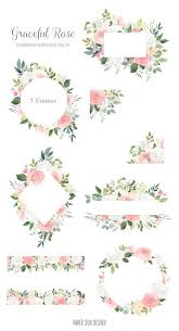 Watercolor Floral Frame Clipart Flower Borders And Frames Etsy Flower Border Floral Watercolor Borders And Frames