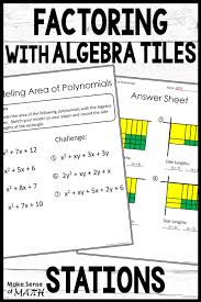 Factoring Stations Polynomials Maths Activities Middle School Algebra