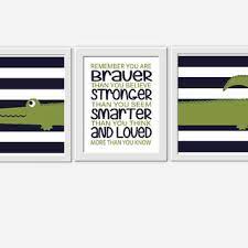 Navy and green nursery wall decor. Baby Boy Nursery Wall Art Alligator Navy From Dezignerheartdesign