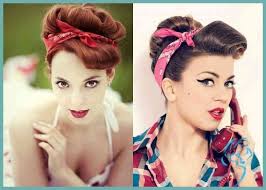 Rockabilly Frisur Mit Tuch Damen Frisuren 50er Jahre Frisur Rockabilly Frisur Haarband Frisur Anleitung