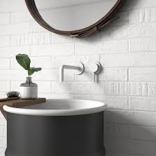 Brick tiles to achieve that exposed brick look in your bathroom. Stone White Riven Brick Floor And Wall Tile 25x6cm Luxury Tiles
