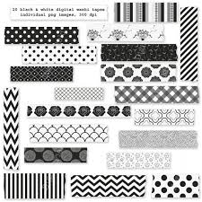 Black And White Washi Tape Clip Art Set Digital By Digitalfield 3 00 Decorar Hojas De Cuaderno Decoracion De Libretas Planillas Para Imprimir