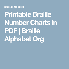 Printable Braille Number Charts In Pdf Braille Alphabet
