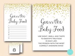 All you need to do is get. Gold Sprinkle Baby Shower Guess The Baby Food Game Printabell Express