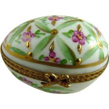 Vintage Limoges Porcelain Hand Painted Egg Box Porcelain Egg Box Egg Painting