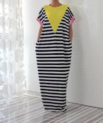 Black And White Stripe Maxi Dress Casual Long Summer Dress Kaftan Dress Plus Size Clothing Caftan Abaya Oversized Dress With Pockets With Images Long Dress Casual Summer Casual Dresses Long Summer