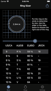 Use the chart to determine your ring size. Ring Sizer By Jason Withers C Mobile App For Iphone Android