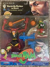 NEW SPACE JAM MARVIN THE MARTIAN VS NAWT with SLAMMIN' SAUCER FIGURE 1996