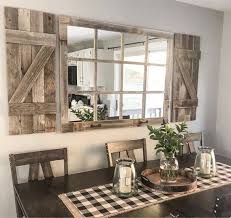 Farmhouse Wall Decor Window Mirror With Shutters Rustic Etsy In 2020 Farmhouse Dining Room Farm House Living Room Farmhouse Decor Living Room