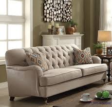 Acme Furniture Alianza Contemporary Beige Fabric Sofa 52580 Living Room Sofa Furniture Beige Fabric Sofa