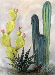 A colorful cactus painted in acrylic with metallic gold accents. Pin By Artsyboo On My Artwork Murals Furniture Cactus Flower Painting Cactus Art Flower Painting