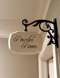 Custom Wood Room Sign With Or Without Metal Bracket Powder Room Signs Powder Room Decor Power Room