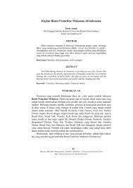 2.menarik minat konsumen untuk merasakan produk yang penulis buat. Pdf Kajian Bisnis Franchise Makanan Di Indonesia