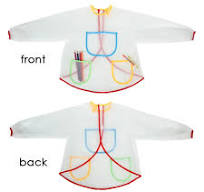 Foska S Size Kids Art Smocks Drawing Waterproof Artist Painting Aprons EVA  Overclothes with Long Sleeve 3 Pockets