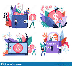Mineria De Bitcoin Y Mercado Moneda Digital Y Cadenas De Bloqueo Iconos Aislados Ilustracion Del Vector Ilustracion De Sitio Clave 163617973