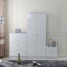Check spelling or type a new query. High Gloss Trio Bedroom Furniture Set