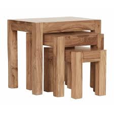 Mumbai 3 Piece Nest Of Tables Bel Etage Colour Acacia In 2020 Side Tables Uk Round Side Table Table