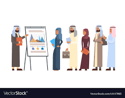 Arab Business People Group Presentation Flip Chart
