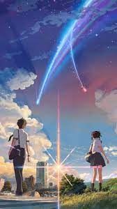 This hd wallpaper is about your name illustration, kimi no na wa, minimalism, sky, two people, original wallpaper dimensions is 1920x1080px, file size is 61.16kb. Your Name Anime 2016 Wallpapers Top Free Your Name Anime 2016 Backgrounds Wallpaperaccess