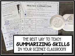 Teach Summarizing Skills In Science - Super Sass & Science Class