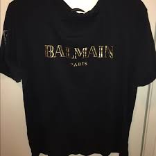 Balmain Black And Gold T Shirt Balmain X H M Black Tshirt Balmain Black Tshirt T Shirt