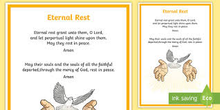 Prayer for the soul to rest in peace catholic. Eternal Rest A4 Display Poster