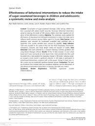 For more information and source, see on this link : Pdf Effectiveness Of Behavioral Interventions To Reduce The Intake Of Sugar Sweetened Beverages In Children And Adolescents A Systematic Review And Meta Analysis