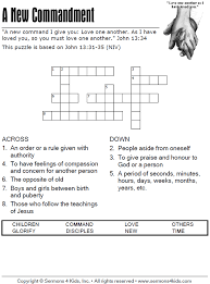 Jesus loves children coloring page. A New Commandment Crossword Sermons4kids