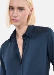 Daniel silk shirt Marine fonce The Kooples