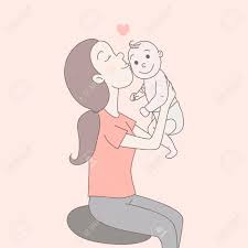 Things that make you go aww! A Happy Mom Is Holding Looking At The Happy Infant Newborn Baby Royalty Free Cliparts Vectors And Stock Illustration Image 126314795